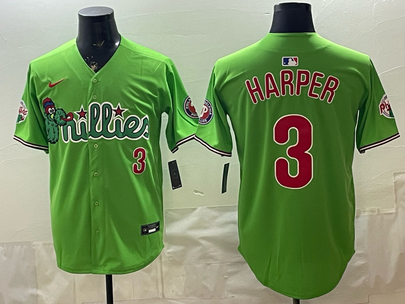 Men 2026 Philadelphia Phillies #3 Harper green Game Nike MLB Jersey 0401001->san francisco giants->MLB Jersey